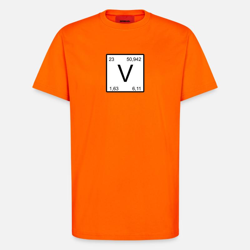 Vanadium V-Element Conception - T-shirt bio décontracté fabriqué en UE - SUNSET ORANGE