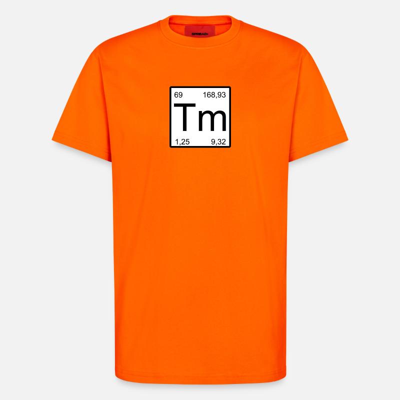 Conception des éléments de thulium - T-shirt bio décontracté fabriqué en UE - SUNSET ORANGE