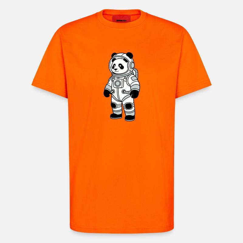Combinaison spatiale panda bear - T-shirt bio décontracté fabriqué en UE - SUNSET ORANGE