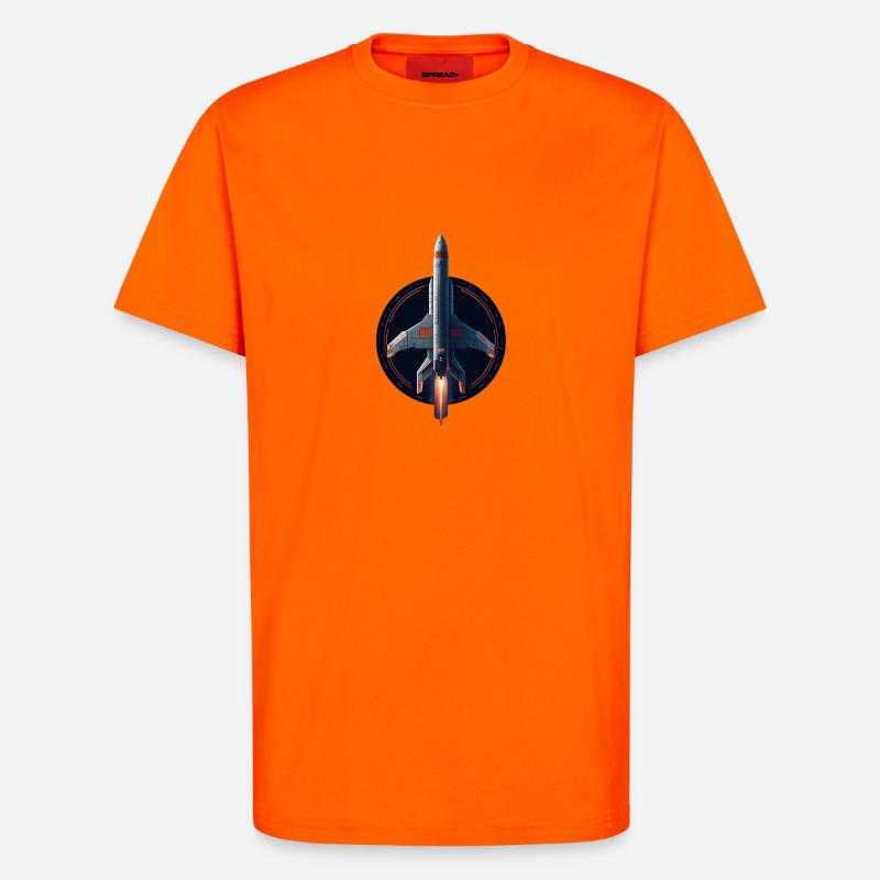 Fusée spatiale - T-shirt bio décontracté fabriqué en UE - SUNSET ORANGE