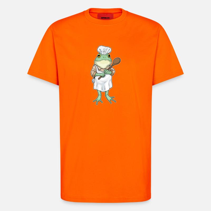 Frosch Koch Kochlöffel Kochen - T-Shirt - made by SPREAD - SUNSET ORANGE