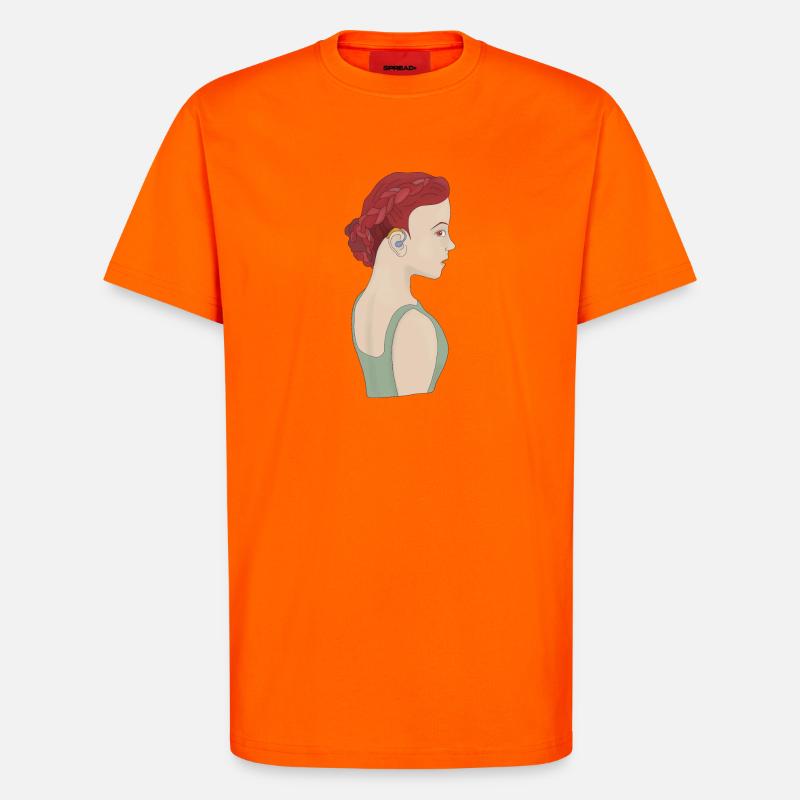 Mädchen mit einem Hörgerät - T-Shirt - made by SPREAD - SUNSET ORANGE