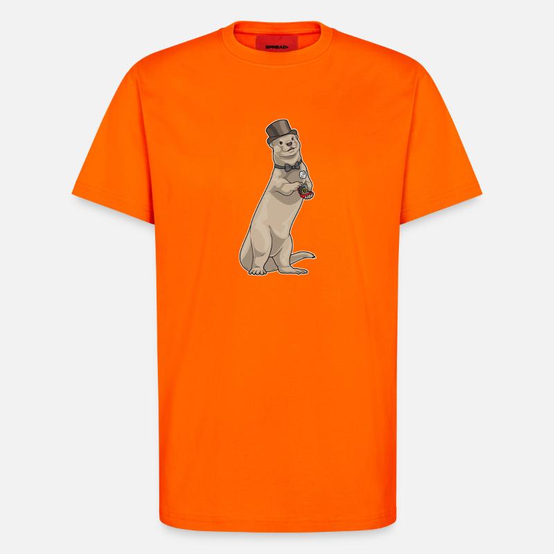 Otter Bräutigam Ehering Hochzeit - T-Shirt - made by SPREAD - SUNSET ORANGE