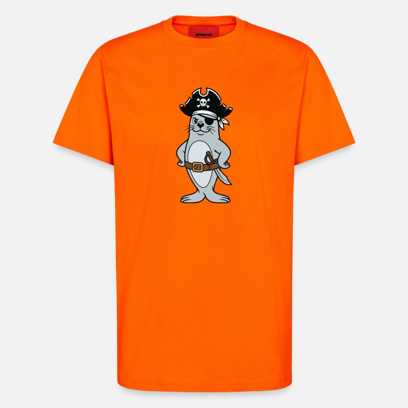 Robbenpirat - T-Shirt - made by SPREAD - SUNSET ORANGE