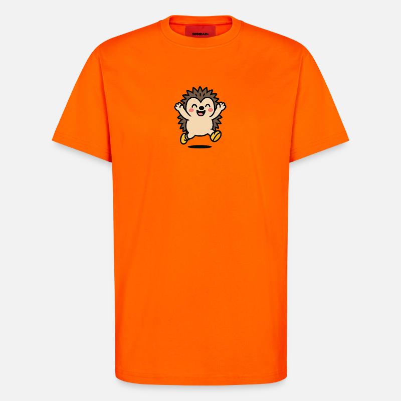Fröhlicher Igel im Spiel - T-Shirt - made by SPREAD - SUNSET ORANGE