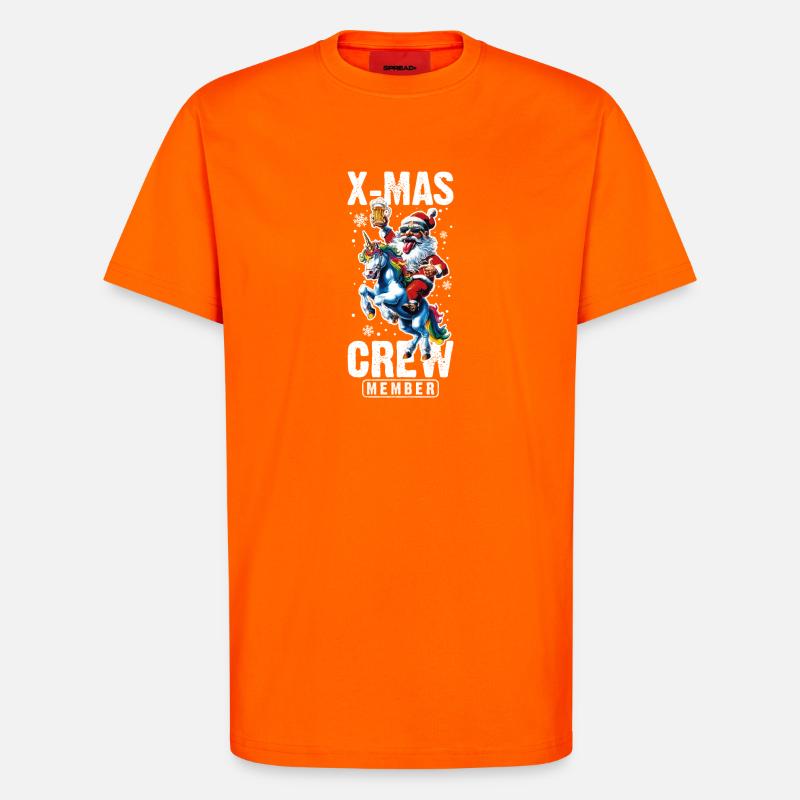Weihnachts Crew Weihnachtsmann Einhorn - T-Shirt - made by SPREAD - SUNSET ORANGE