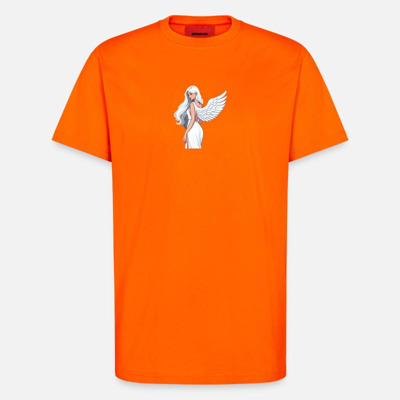 Héroïne Ailée Céleste - T-shirt bio décontracté fabriqué en UE - SUNSET ORANGE