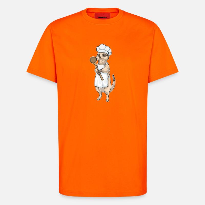 Erdmännchen Koch Kochlöffel Kochen - T-Shirt - made by SPREAD - SUNSET ORANGE
