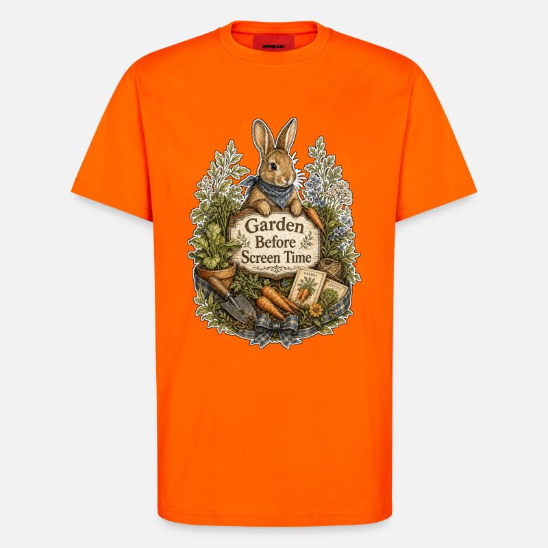 Garden Before Screen Time - T-Shirt - made by SPREAD - SUNSET ORANGE