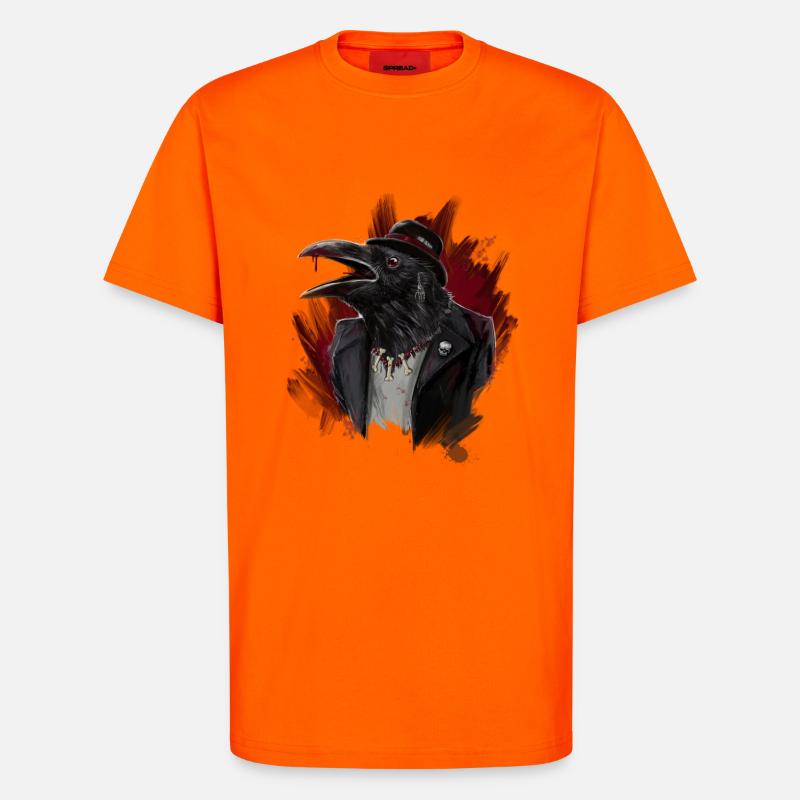 raven - T-Shirt - made by SPREAD - SUNSET ORANGE