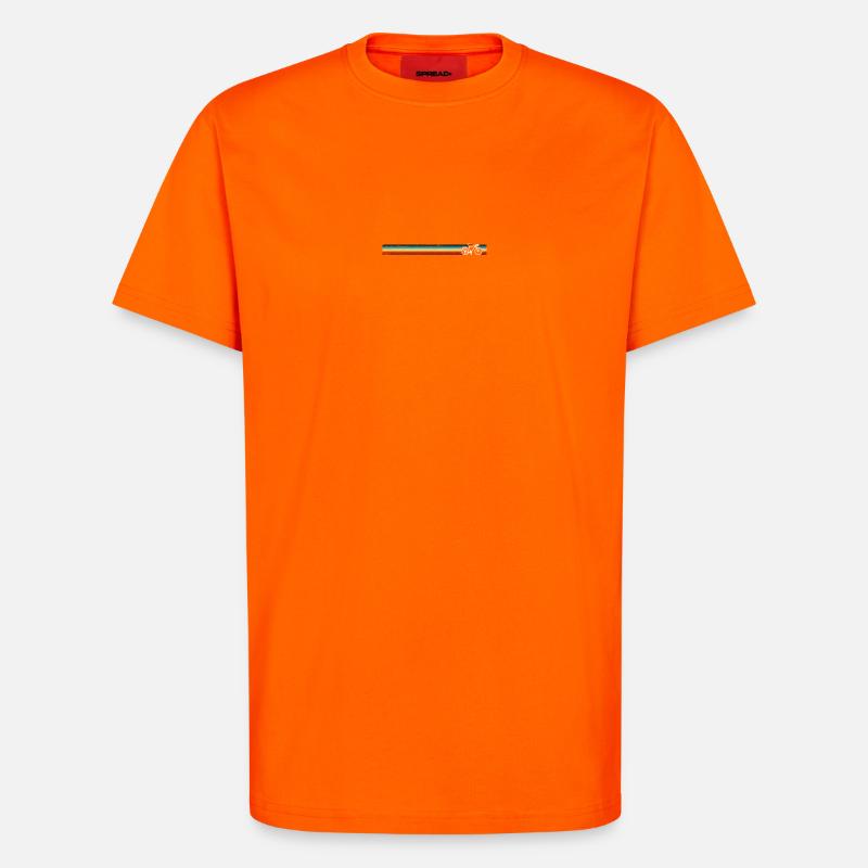 En attente d’image de conception - T-shirt bio décontracté fabriqué en UE - SUNSET ORANGE