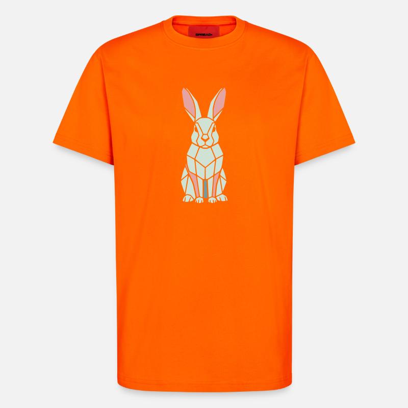 Geometric Bunny Low Poly Modern - T-Shirt - made by SPREAD - SUNSET ORANGE