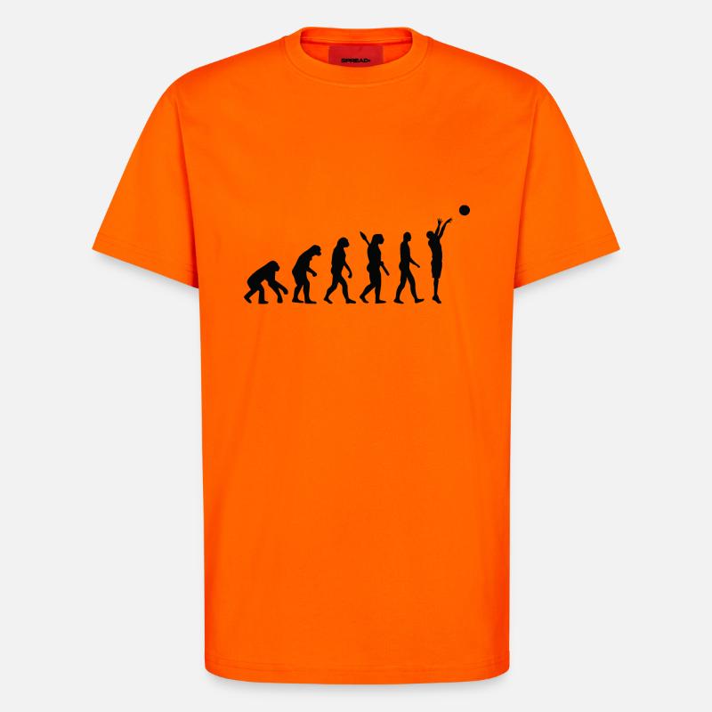 Evolution basket b - T-shirt bio décontracté fabriqué en UE - SUNSET ORANGE