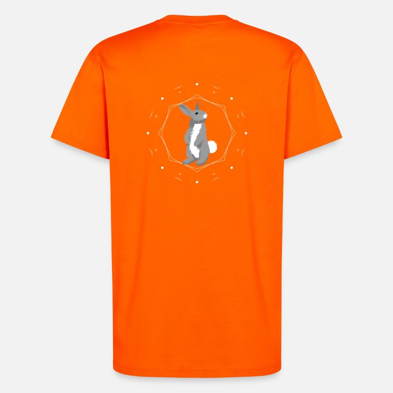 Rabbit in geometry ring - T-Shirt - made by SPREAD - SUNSET ORANGE