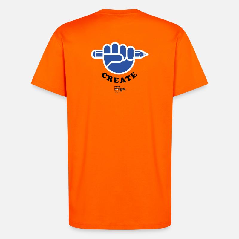 Create ! Dos - T-shirt bio décontracté fabriqué en UE - SUNSET ORANGE