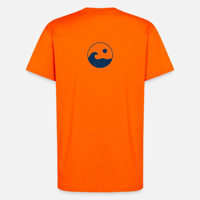 Circle Waves Sun Logo - T-shirt bio décontracté fabriqué en UE - SUNSET ORANGE