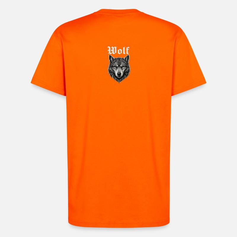 Gothic Wolf Kopf Illustration Geschenkidee - T-Shirt - made by SPREAD - SUNSET ORANGE