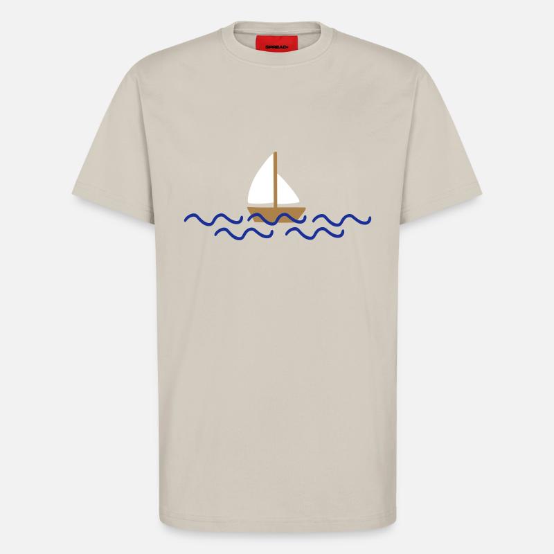Schiff mit Wellen - T-Shirt - made by SPREAD - WARM CLAY