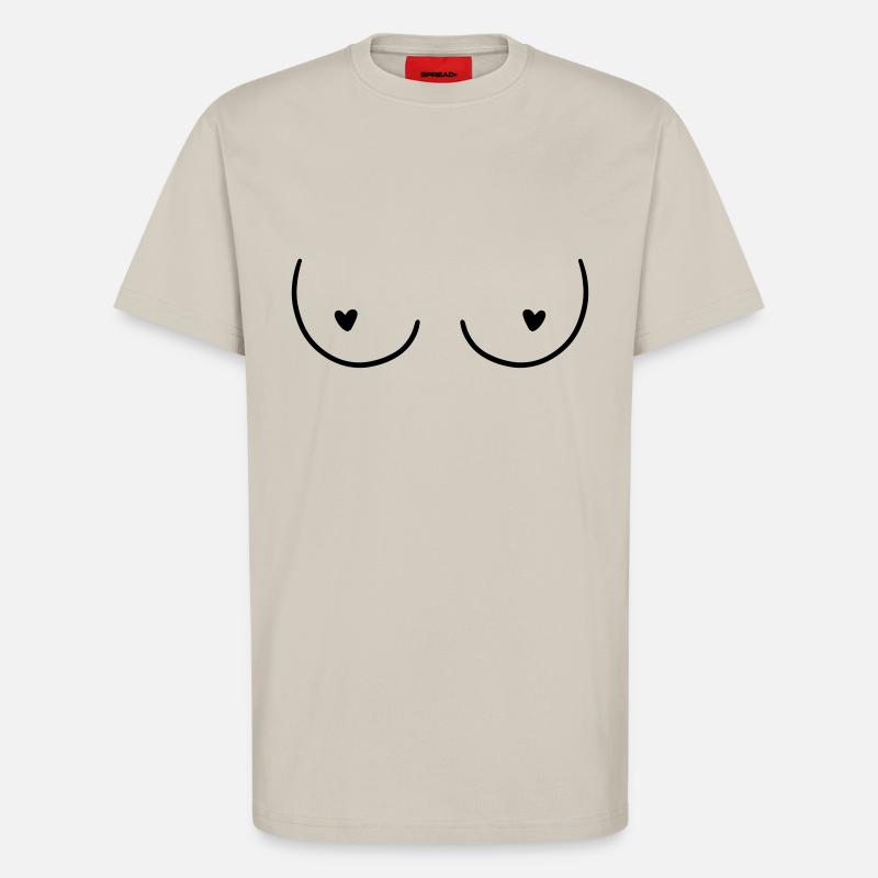 Busty tits nipple hearts - T-Shirt - made by SPREAD - WARM CLAY