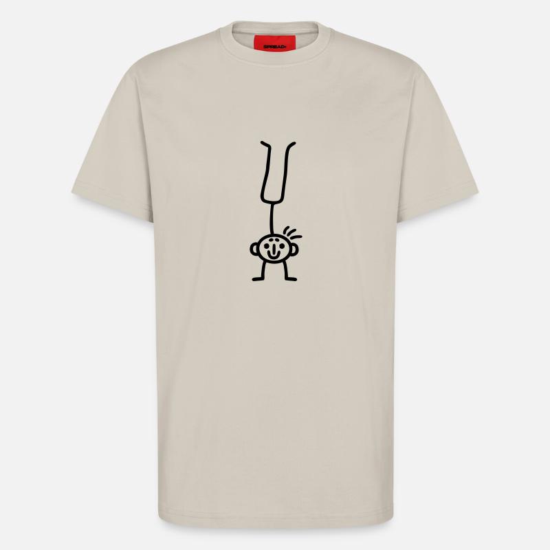 Strichmännchen Handstand - T-Shirt - made by SPREAD - WARM CLAY