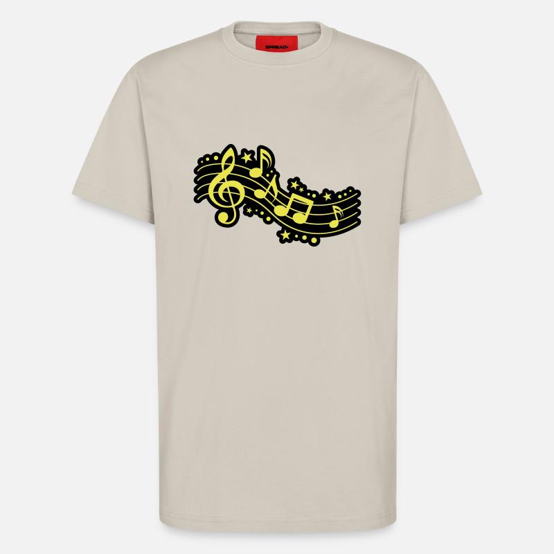 Notes de musique Clef Musique - T-shirt bio décontracté fabriqué en UE - WARM CLAY