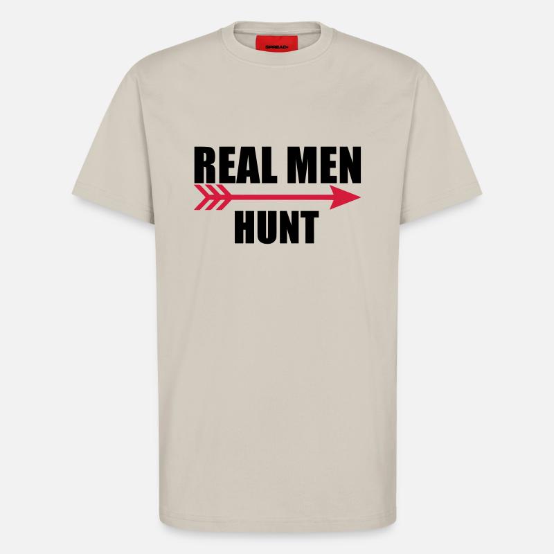 2 vrais hommes chassent - T-shirt bio décontracté fabriqué en UE - WARM CLAY