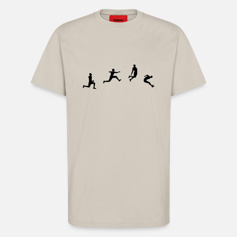 lengdehopp silhuett tegning long jump - Organic Relaxed T-skjorte produsert i EU - WARM CLAY
