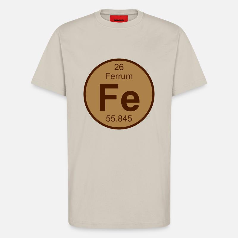 Ferrum (Fe) (element 26) - T-Shirt - made by SPREAD - WARM CLAY
