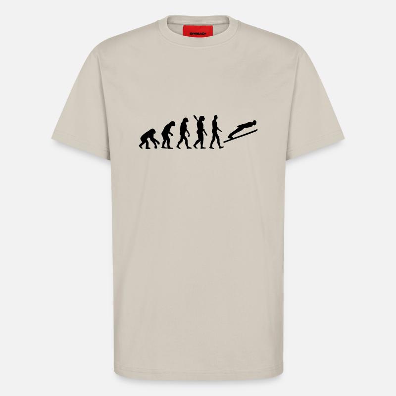 Evolution Ski-jumping - T-Shirt - made by SPREAD - WARM CLAY