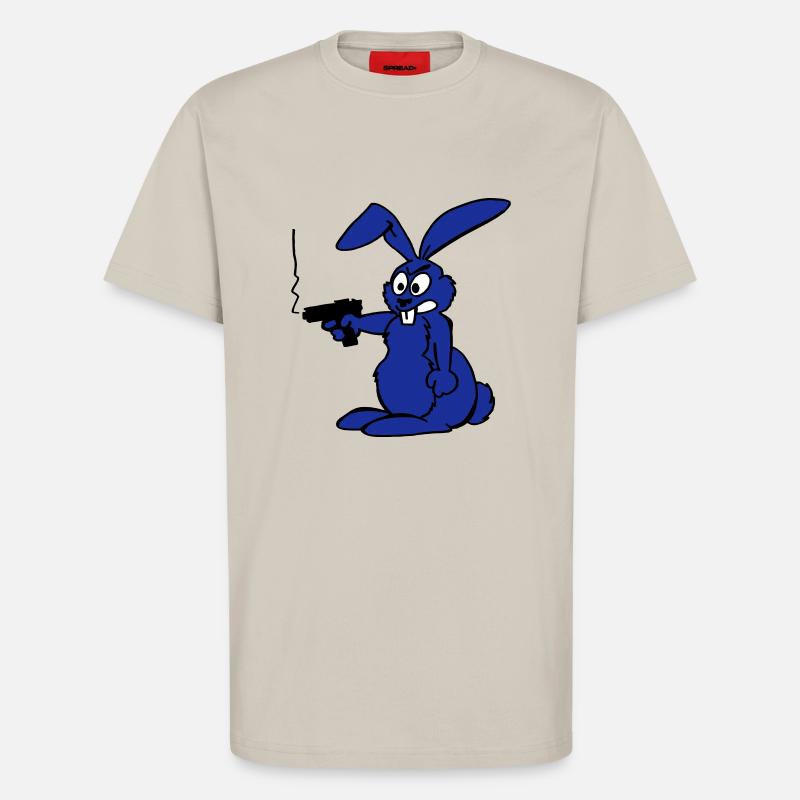 Hase mit Waffe - T-Shirt - made by SPREAD - WARM CLAY