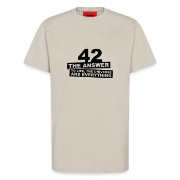 42 - The Answer - T-Shirt - made by SPREAD - WARM CLAY - Vorne - Alina (178cm) & Michal (187cm)