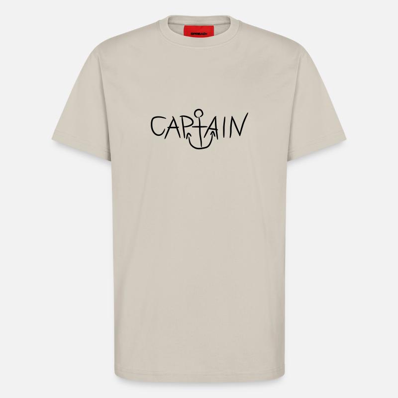 Capitaine Comic Anker Logo - T-shirt bio décontracté fabriqué en UE - WARM CLAY