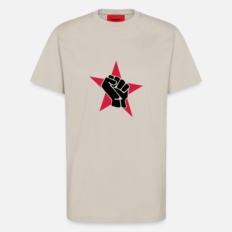 Roter Stern mit Faust - T-Shirt - made by SPREAD - WARM CLAY