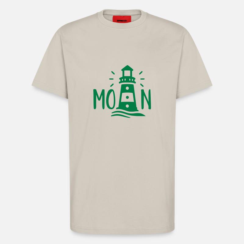 Lettrage MOIN avec phare - T-shirt bio décontracté fabriqué en UE - WARM CLAY