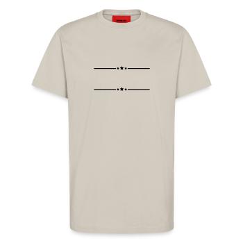 Lignes 2 étoiles - T-shirt bio décontracté fabriqué en UE - WARM CLAY - Devant - Alina (178cm) & Michal (187cm)