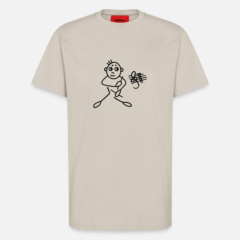 Drummer with clef - T-Shirt - made by SPREAD - WARM CLAY