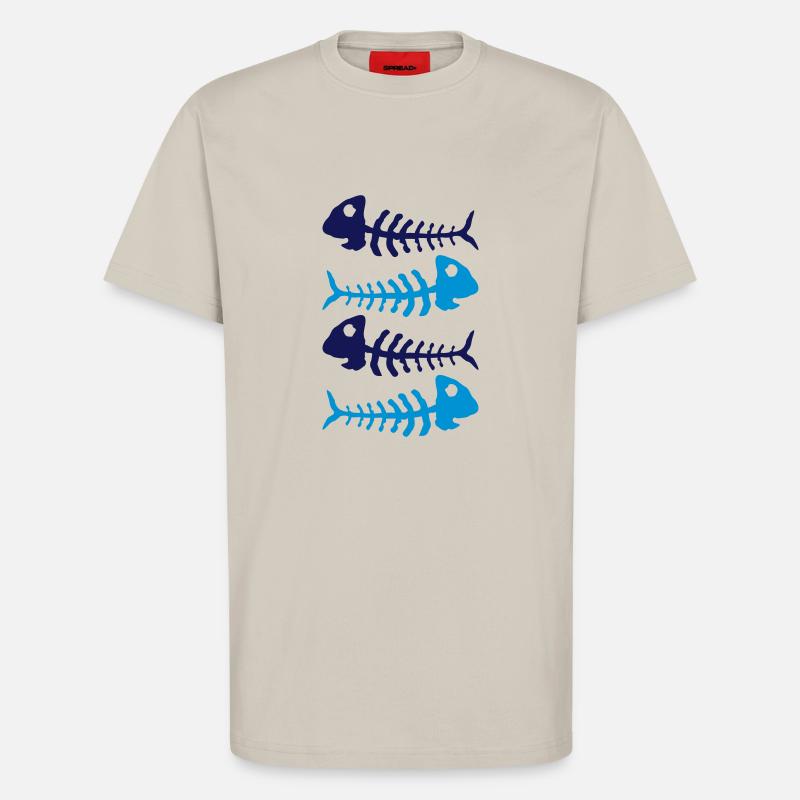 fish_bones_tb2 - T-shirt bio décontracté fabriqué en UE - WARM CLAY