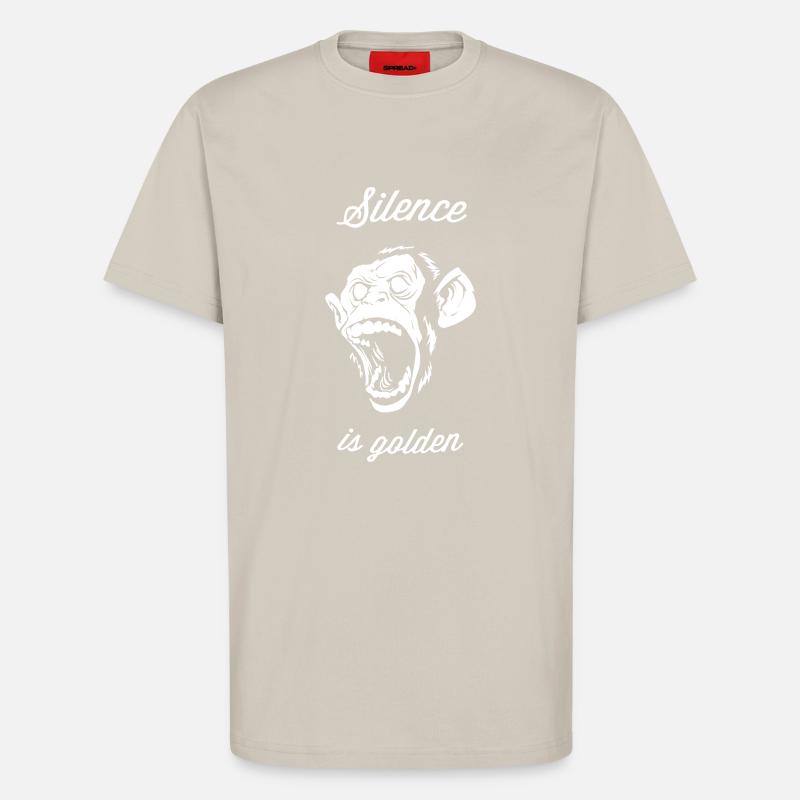 Silence is golden, Affe, Chimpanse, Brüllaffe,Chef - T-Shirt - made by SPREAD - WARM CLAY