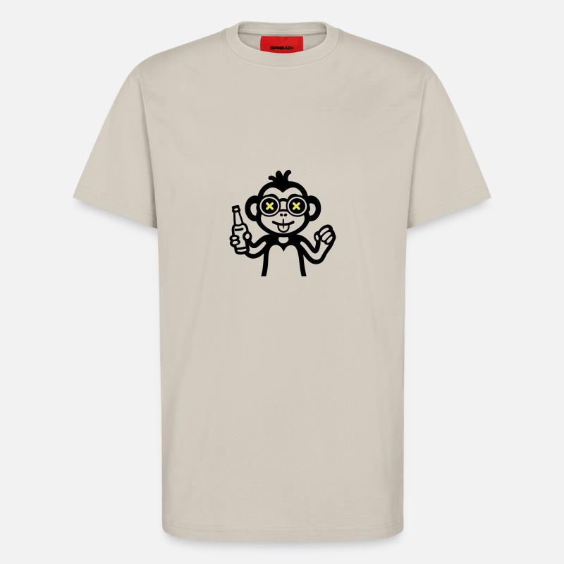 Affe Drinking Lustig Bier - T-Shirt - made by SPREAD - WARM CLAY
