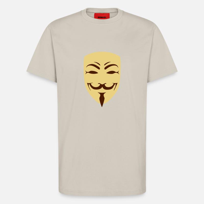 anonymous happy mask internet hack - T-Shirt - made by SPREAD - WARM CLAY