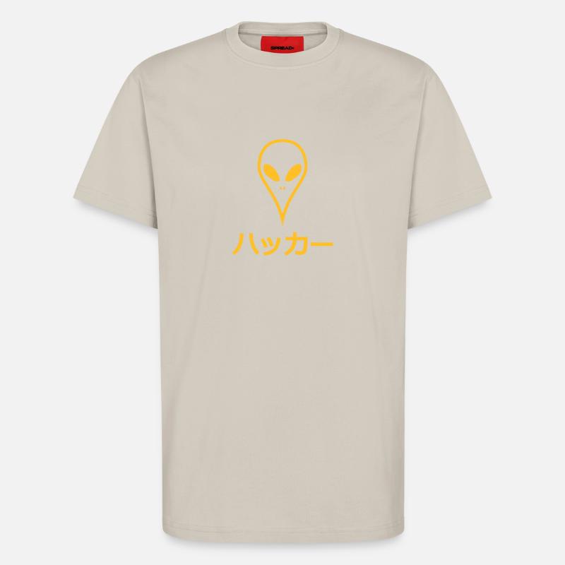 Japanischer Hacker Alien - T-Shirt - made by SPREAD - WARM CLAY