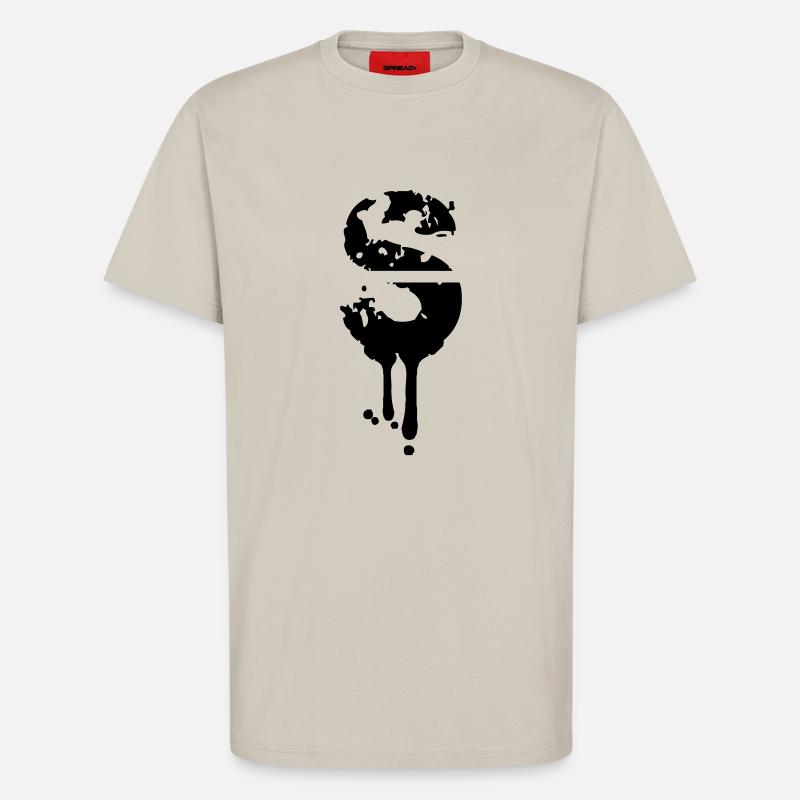 S graffiti stamp drops - T-Shirt - made by SPREAD - WARM CLAY