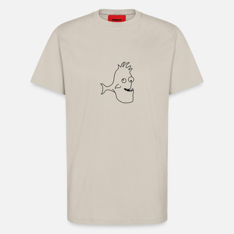 Stupid Crazy Comic Fish - T-Shirt - made by SPREAD - WARM CLAY