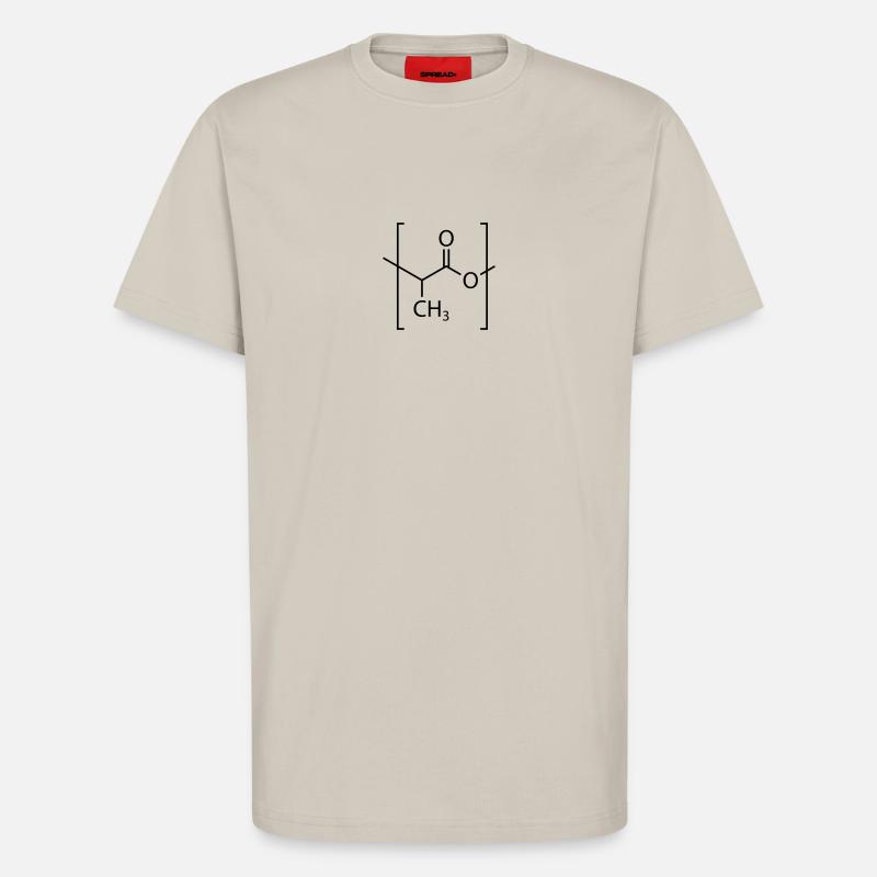 Polylactic acid (PLA) molecule. - T-Shirt - made by SPREAD - WARM CLAY