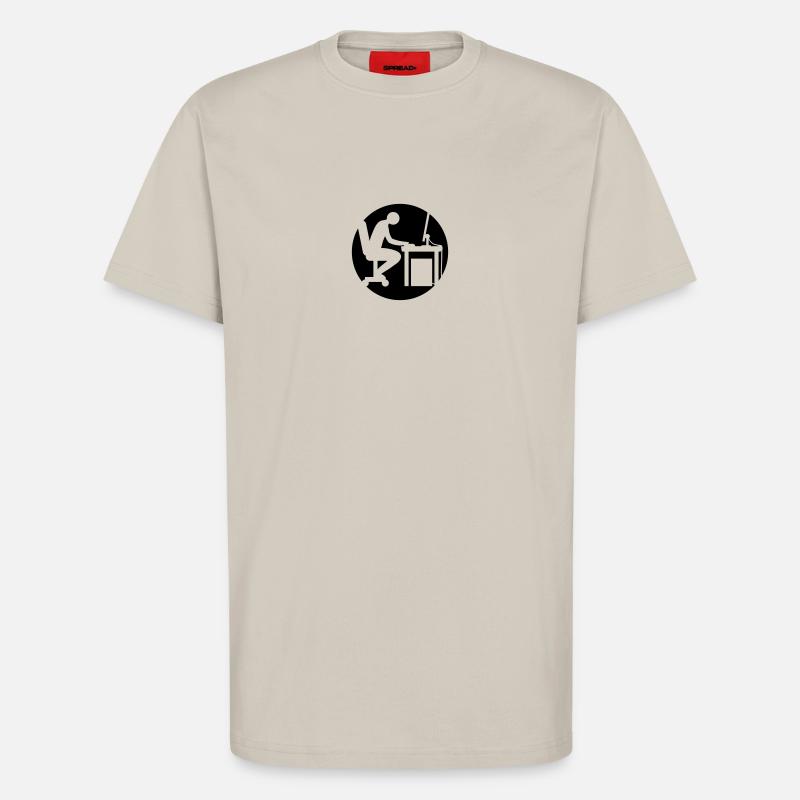 Computer desk nerd logo - T-Shirt - made by SPREAD - WARM CLAY