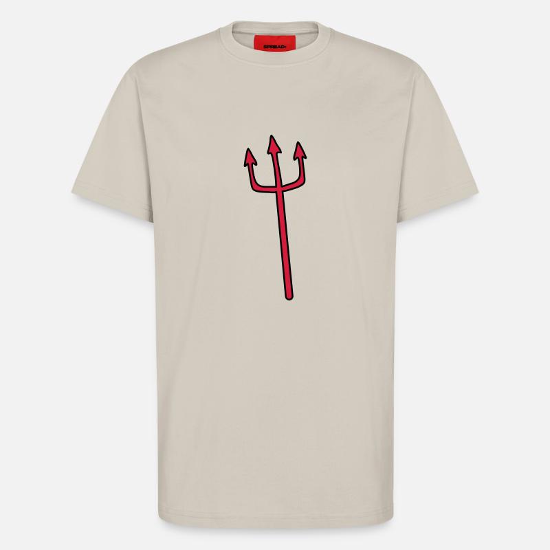 Devil Trident weapon lancing - T-Shirt - made by SPREAD - WARM CLAY