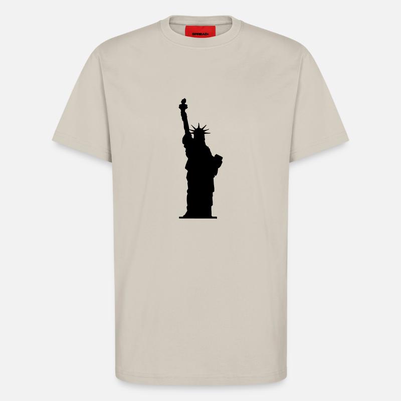Statue de la Liberté - T-shirt bio décontracté fabriqué en UE - WARM CLAY