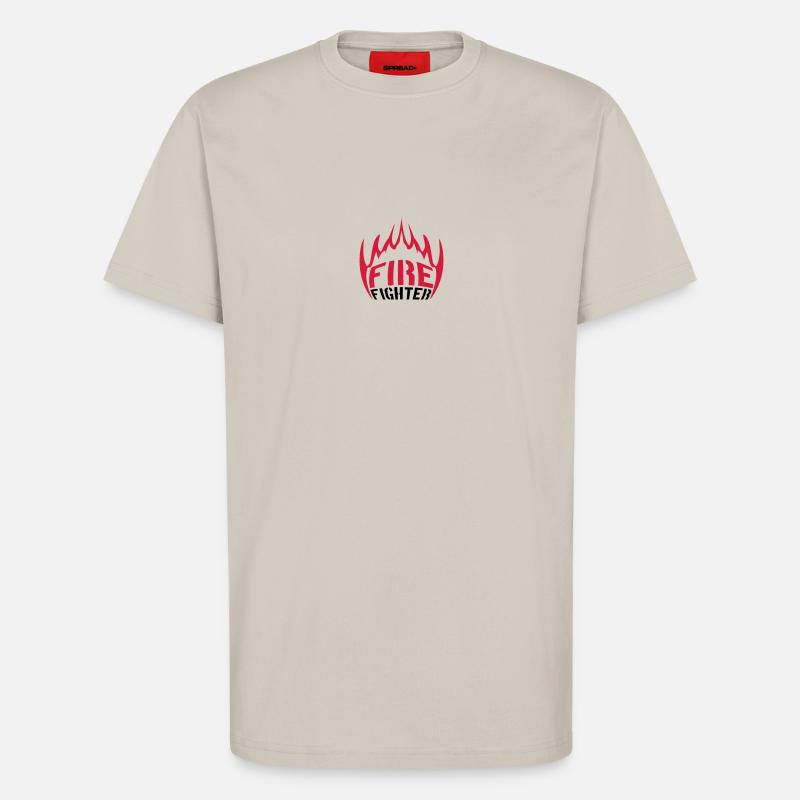 Des flammes de feu pompier - T-shirt bio décontracté fabriqué en UE - WARM CLAY