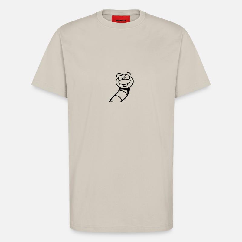 Ver mignon drôle - T-shirt bio décontracté fabriqué en UE - WARM CLAY