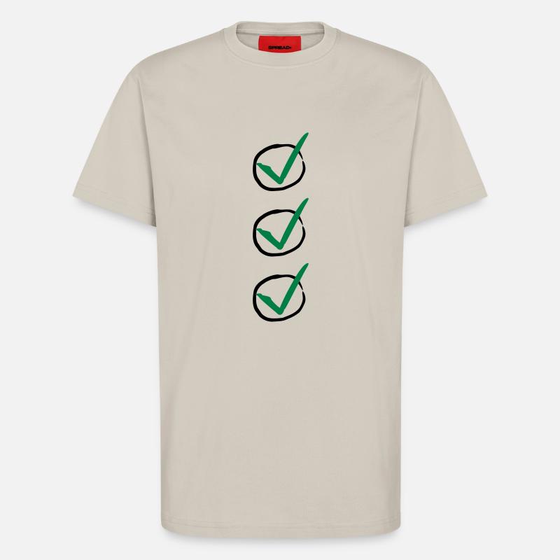 Three Checkmarks - T-shirt bio décontracté fabriqué en UE - WARM CLAY